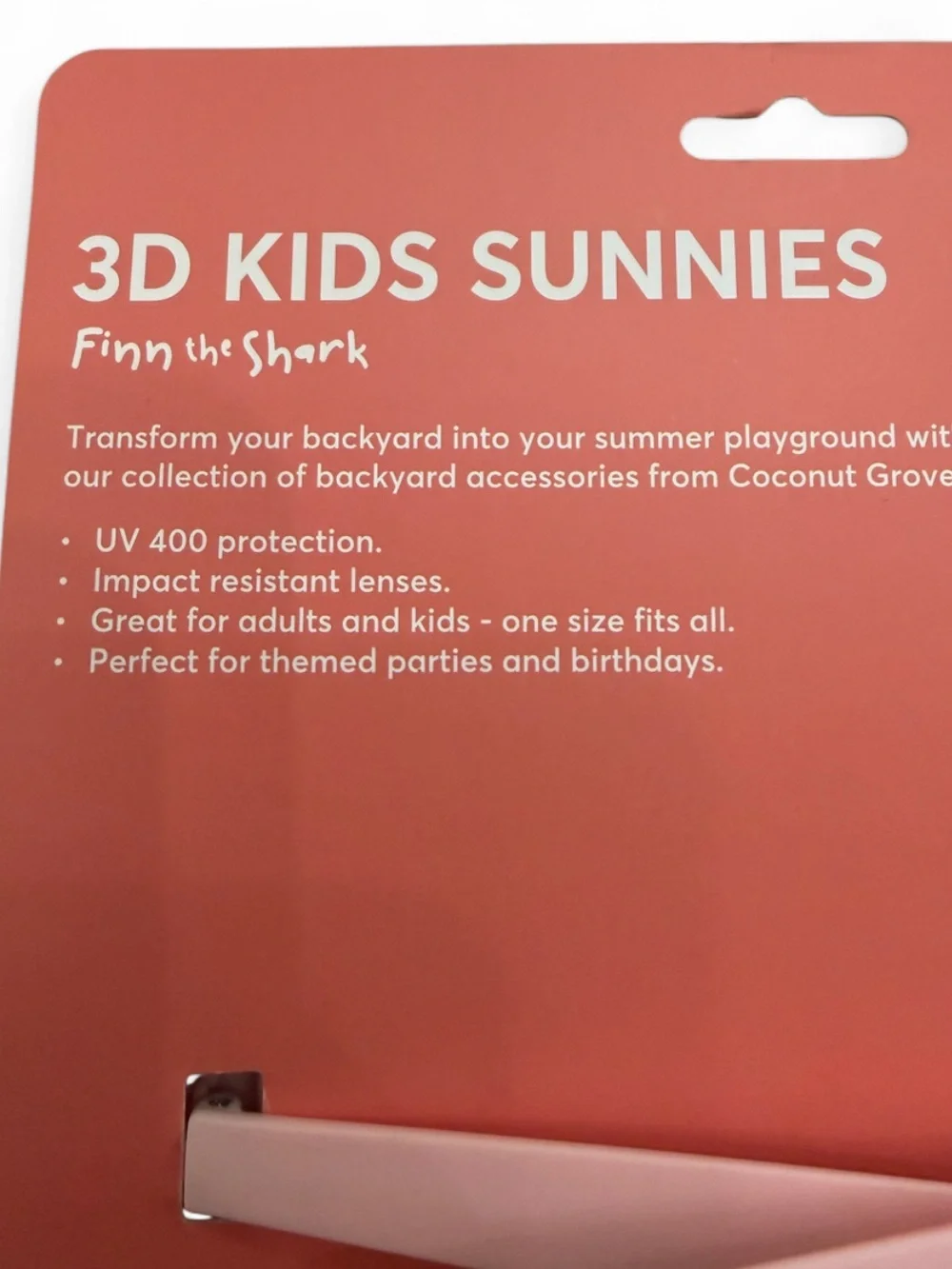 NWT 3D Kids Pink Shark Sunglasses 100% UV protection